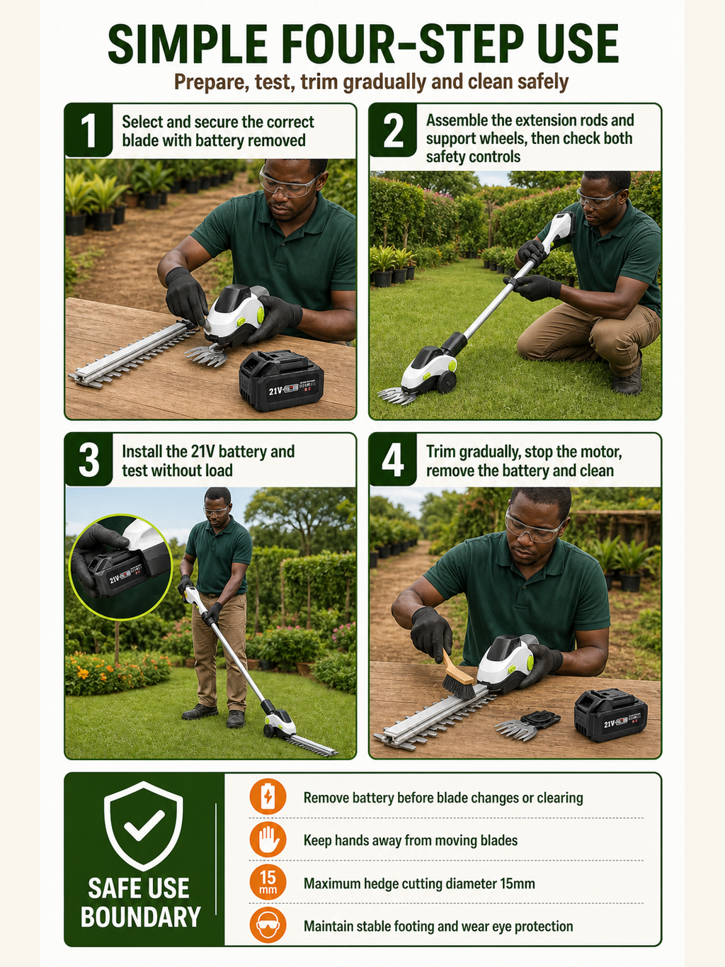 ZERNO W2 2-in-1 Grass & Hedge Trimmer