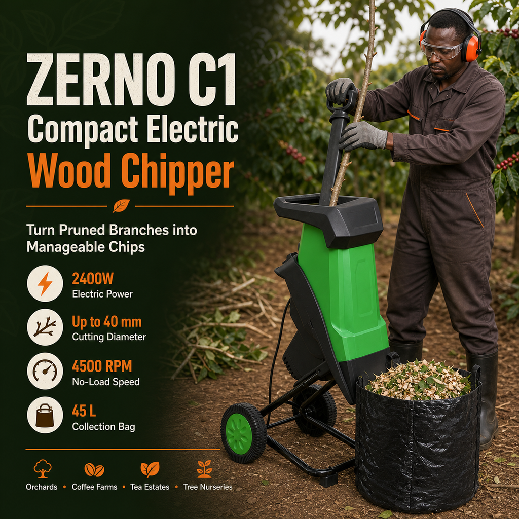 ZERNO C1 2400W Compact Electric Wood Chipper