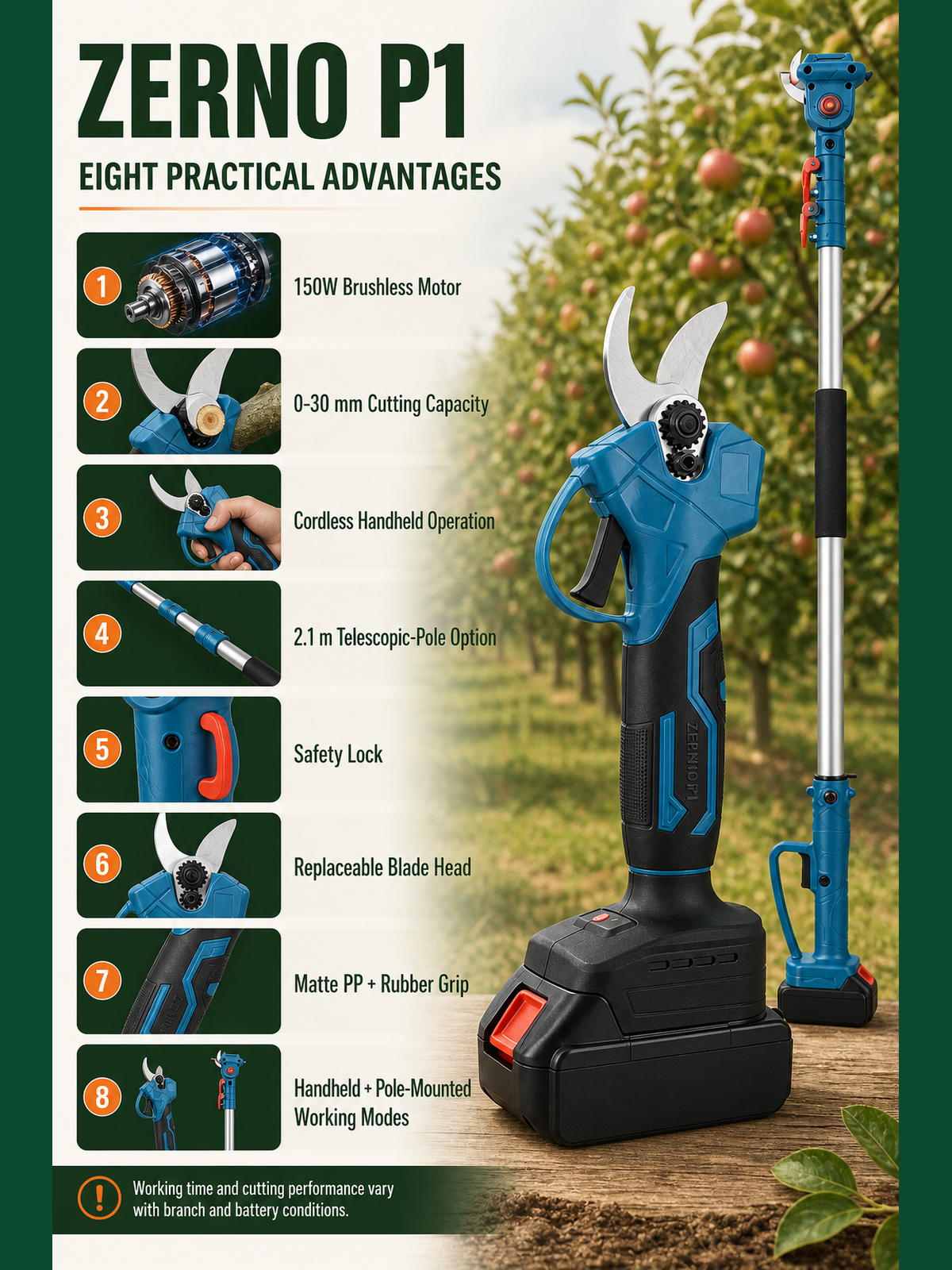 ZERNO P1 Cordless Electric Pruning Shears
